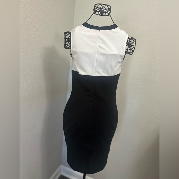 SHEIN Black and White Buttoned Bodycon Dress - Picture 9 of 9